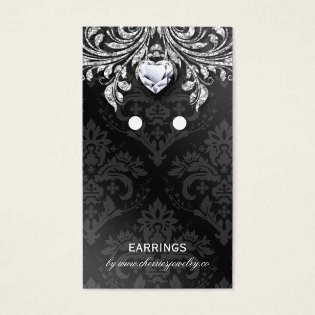 Earring Display Cards Vintage Damask Jewellery (Front)