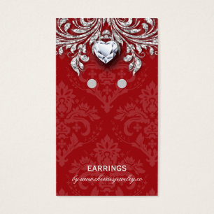 Earring Display Cards Vintage Damask Jewellery
