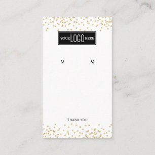 Earring Display Cards – White & Gold Glitter
