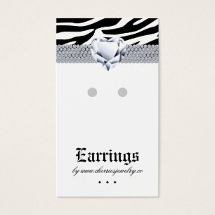 Earring Display Cards Zebra Heart Jewellery