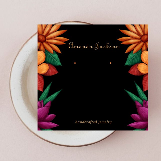 Earring Display Colourful Elegant Floral Card (Creator Uploaded)