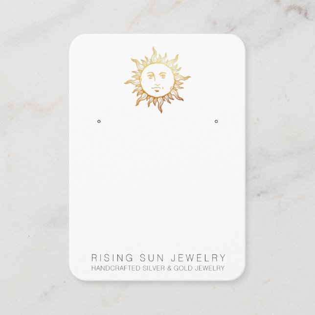 *~* EARRING DISPLAY Sun QR Social Media Icons Business Card (Front)