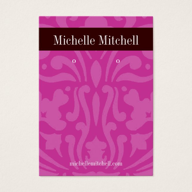 Earring Holder - Business Card purple (Front)