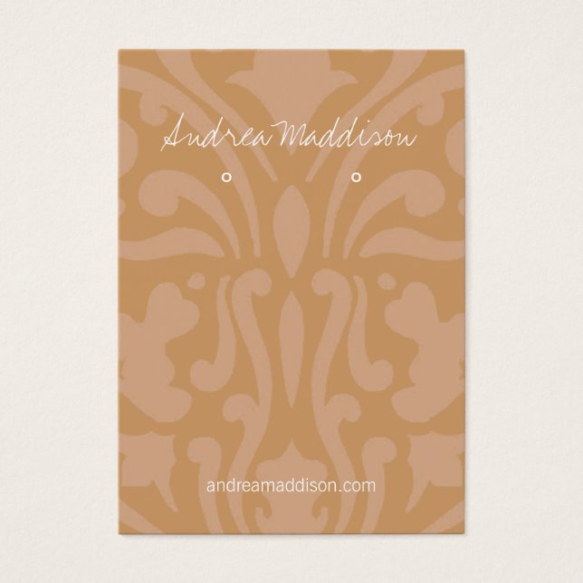 Earring Holder - Business Card Tan Brown (Front)