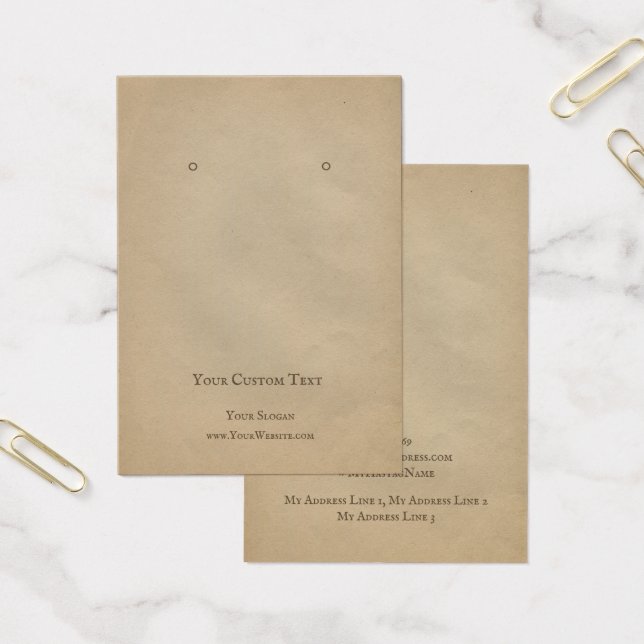 Earring Jewellery Display Card, Brown Kraft Art (Office)