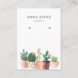 Earring Jewellery Display Card • Flowering Cactus