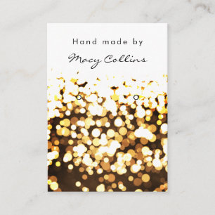 Earring jewellery display card gold glitter bokeh