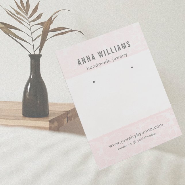 Earring Jewellery Display Card • Pink Floral Lace (Creator Uploaded)