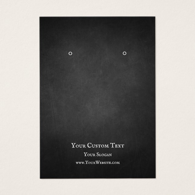 Earring Jewellery Display Card, Rustic Chalkboard (Front)