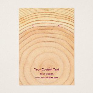 Earring Jewellery Display Card, Rustic Wood Ring