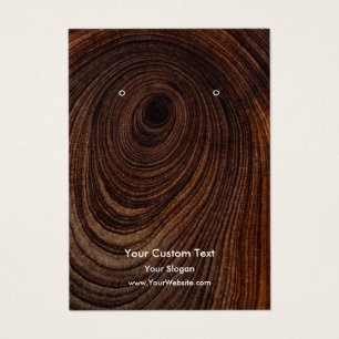 Earring Jewellery Display Card, Rustic Wood Ring