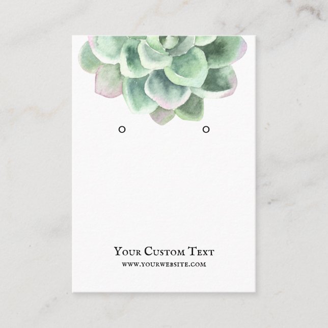 Earring Jewellery Display Card • Succulent Flower (Front)