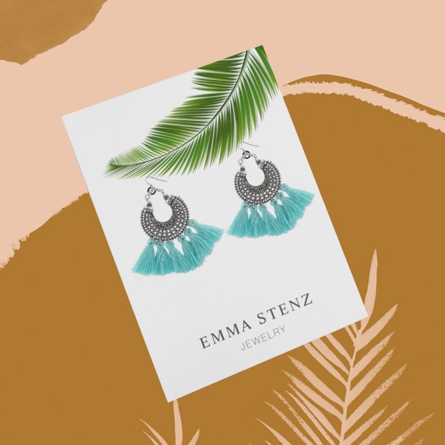 Earring Jewellery Display Card • Tropical Palm Lea (Creator Uploaded)