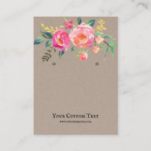 Earring Jewellery Display Card • Watercolor Floral