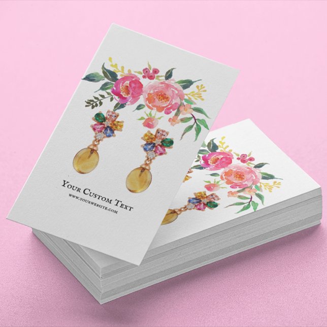 Earring Jewellery Display Card • Watercolor Floral (Creator Uploaded)