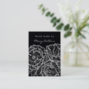 earring jewellery display card white flowers