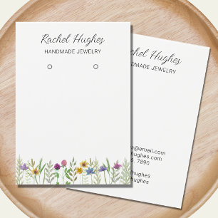 Earring Jewellery Floral Display Card