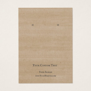 Earring Jewelry Display Card, Rustic Brown Wood