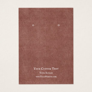 Earring Jewelry Display Card, Rustic Red Kraft