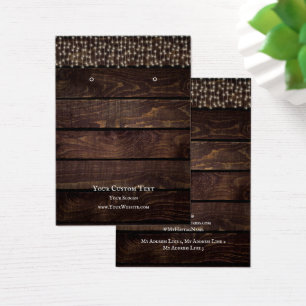 Earring Jewelry Display Card, Rustic String lights