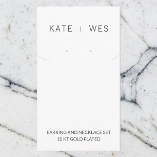 Earring & Necklace Set Jewellery Display Card
