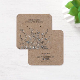 Earring Square Display Card • Rustic Wildflowers