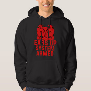 Ears Up System Armed Funny Pitbull Dog Lover Hoodie