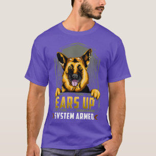 Ears Up System Armed K9 Police Dog German T-Shirt