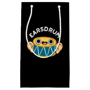 Earsdrum Funny Drummer Eardrum Pun Dark BG Small Gift Bag