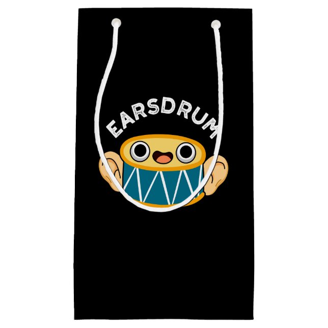 Earsdrum Funny Drummer Eardrum Pun Dark BG Small Gift Bag (Front)