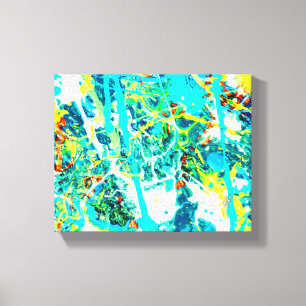 Earth 2 Point Oh Green Cyan Abstract Canvas Print
