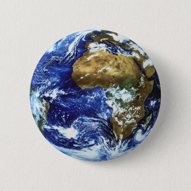 Earth 6 Cm Round Badge (Front)