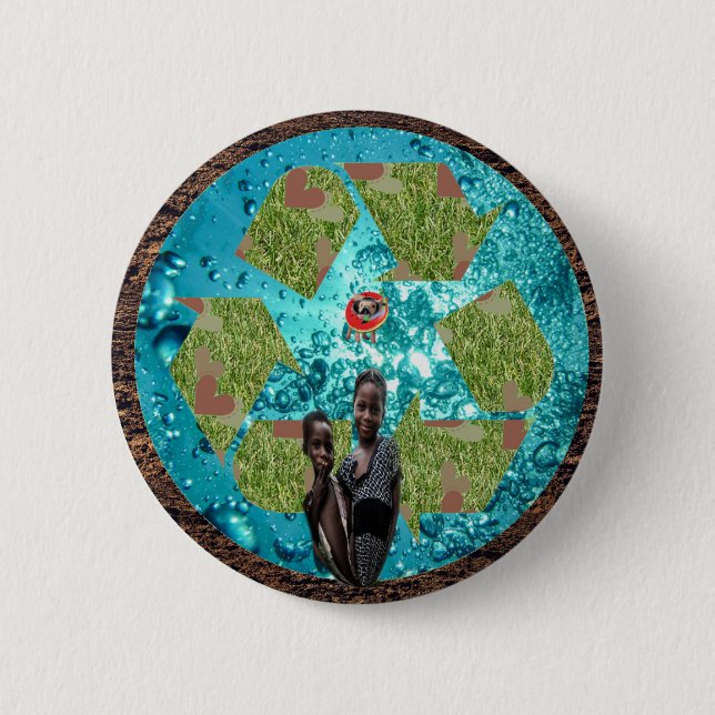 Earth 6 Cm Round Badge (Front)