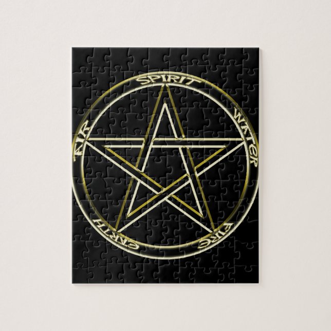 Earth, Air and Fire Pentagram Jigsaw Puzzle (Vertical)
