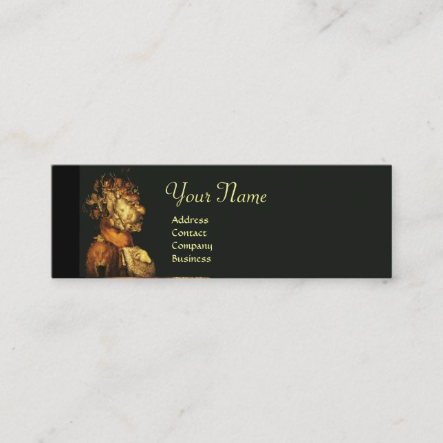 EARTH / ALLEGORY WITH WILD ANIMALS MONOGRAM MINI BUSINESS CARD (Front)