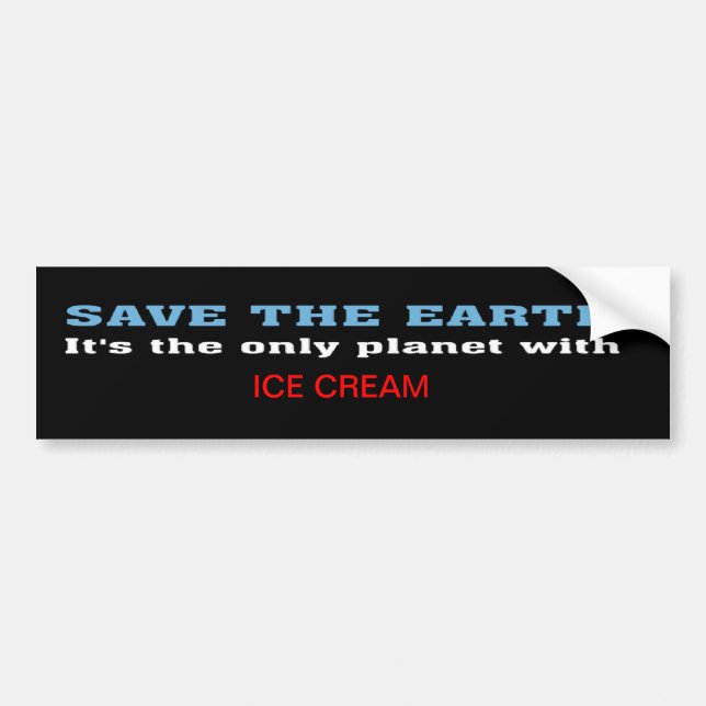 Earth and Ice Cream Bumper Sticker (Front)