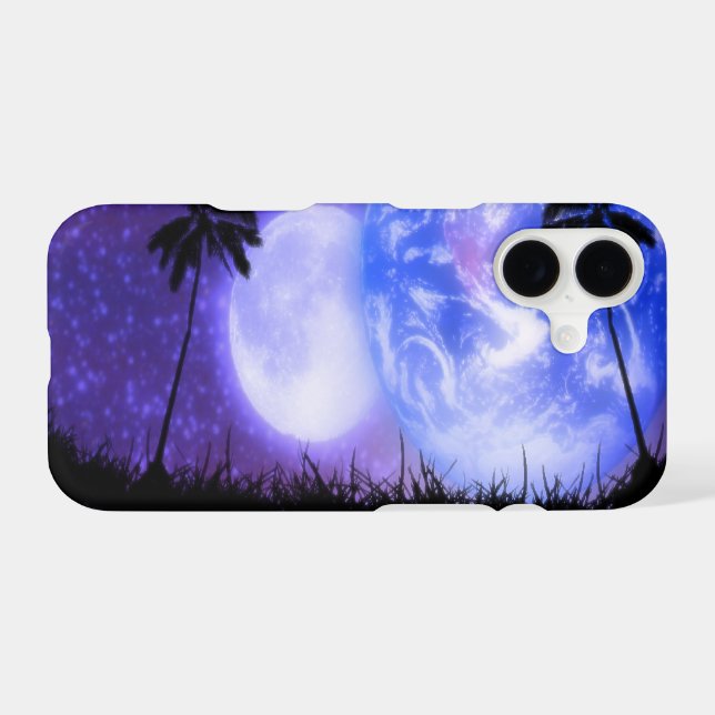 Earth and Moon Celestial  iPhone Case (Back (Horizontal))