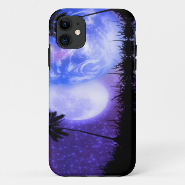 Earth and Moon Celestial  iPhone Case (Back)