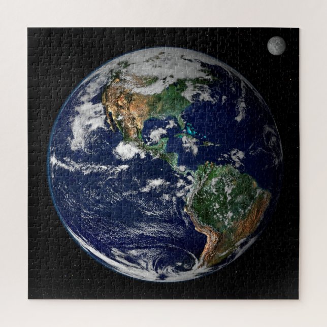 Earth and Moon Jigsaw Puzzle (Vertical)