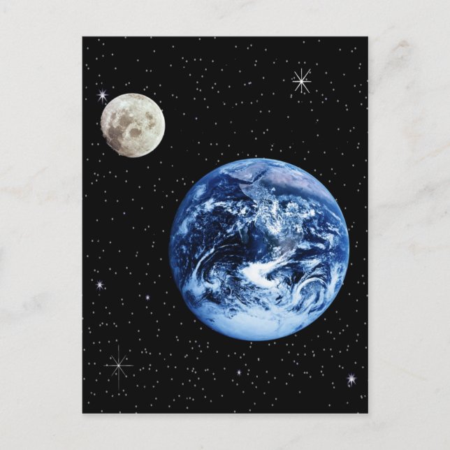 Earth and Moon Postcard (Front)