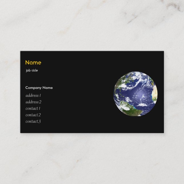 Earth and nine planets business card (Front)