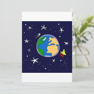 Earth And Satellite Invitations