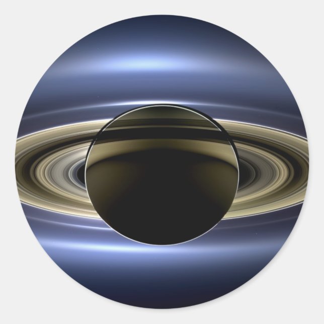 Earth and Saturn Classic Round Sticker (Front)