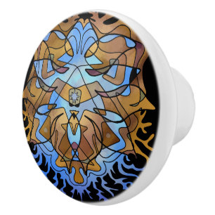 Earth and Sky Mandala Ceramic Knob