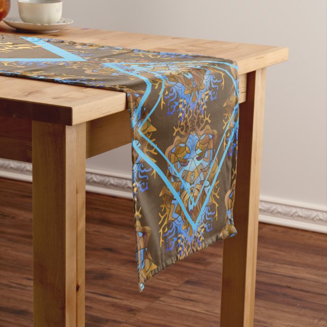 Earth and Sky Mandala Short Table Runner (In Situ)