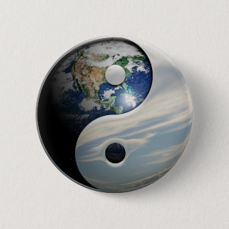 Earth and Sky Yin Yang 6 Cm Round Badge