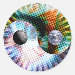 Earth And Space Classic Round Sticker