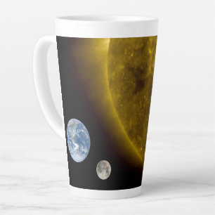 Earth and sun latte mug