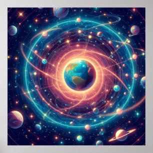 Earth and the Vibes of the Law of Attraction Wall Poster