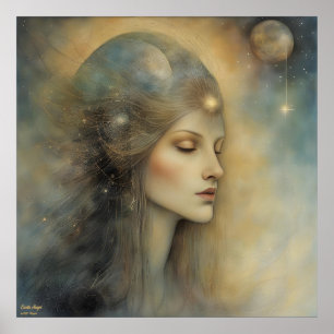 Earth Angel AI Fantasy Digital Art Print Portrait 